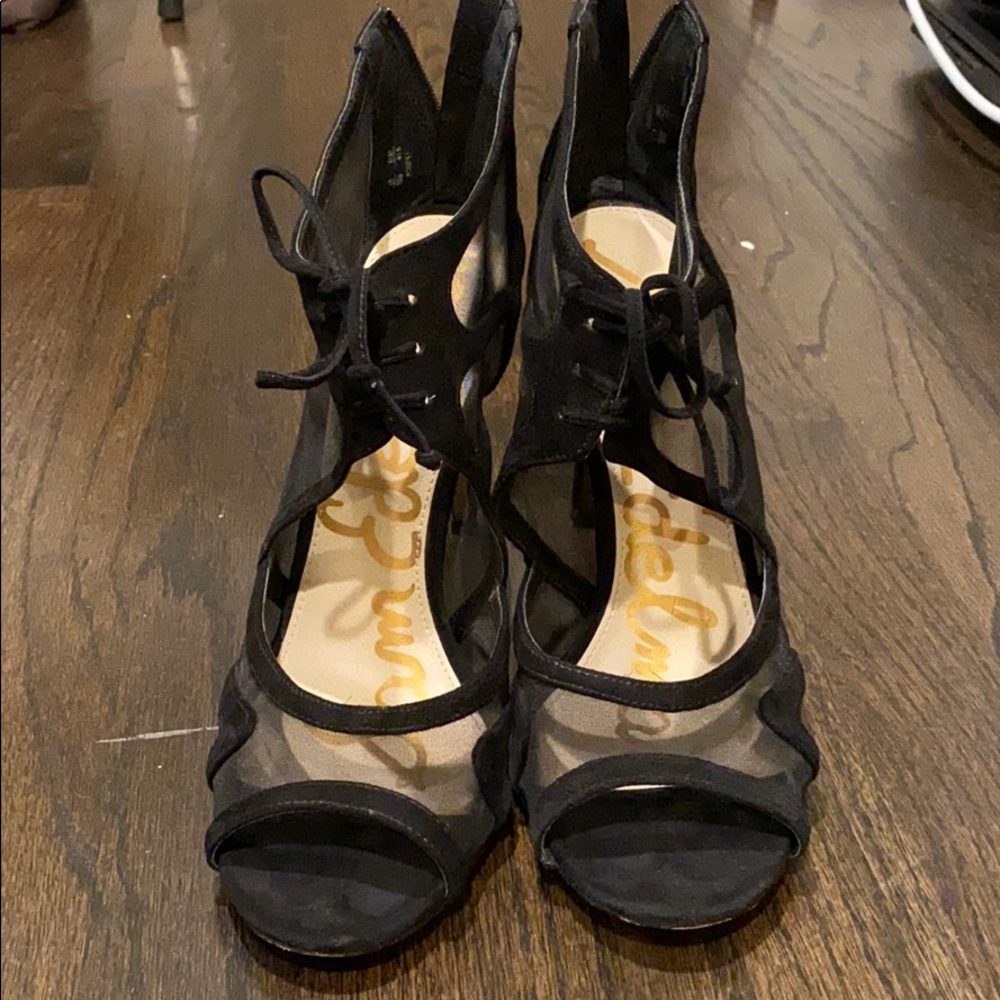 Sheer black heels